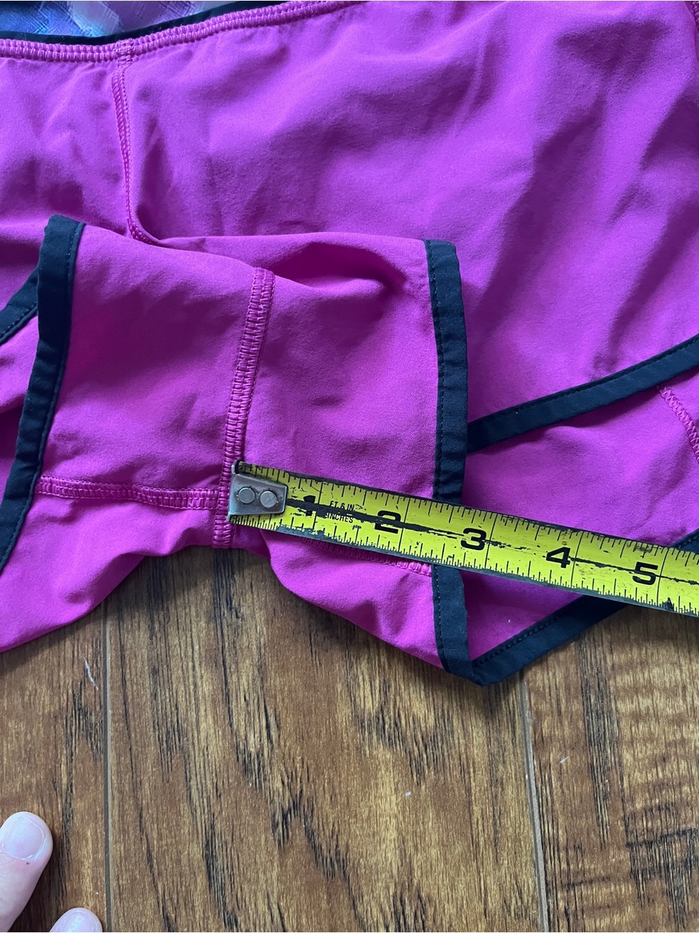 lululemon athletica Magenta Athletic Shorts with Patterned Waistband - Picture 2 of 8